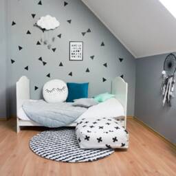 Gray Velvet Baby Play Mat, Nursery Rug, Toddler Gift For Kids - thumbnail 2