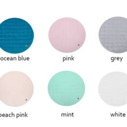Gray Velvet Baby Play Mat, Nursery Rug, Toddler Gift For Kids - thumbnail 4