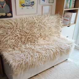 Handmade Flokati Shaggy Wool Rug, Soft Textured Tufted Carpet For Bedroom Or Sofa Cover, Cozy Scandinavian Decor, Housewarming Gift - thumbnail 2