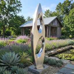 Contemporary Metal Sculpture Indoor Or Outdoor Handcrafted Luxury Modern Art - thumbnail 2