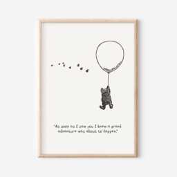 Winnie The Pooh Print, Quote Nursery Decor, Wall Art, New Baby Gift, Unframed, A2/A3/A4/A5, As Soon I Saw You - thumbnail 1