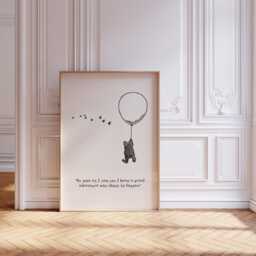 Winnie The Pooh Print, Quote Nursery Decor, Wall Art, New Baby Gift, Unframed, A2/A3/A4/A5, As Soon I Saw You - thumbnail 2