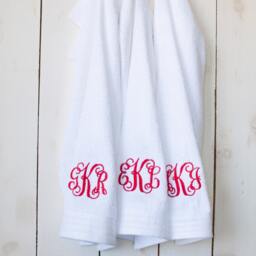 Embroidered Monogram Hand Towel Vine Monogram New Home Personalized Gift Bathroom Decor Custom - thumbnail 2