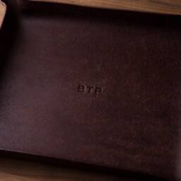 Monogrammed Leather Catchall - Groomsmen Gifts, Personalized Valet Tray, Custom Leather 3rd Anniversary Gift For Him, Monogrammed Gift - thumbnail 2