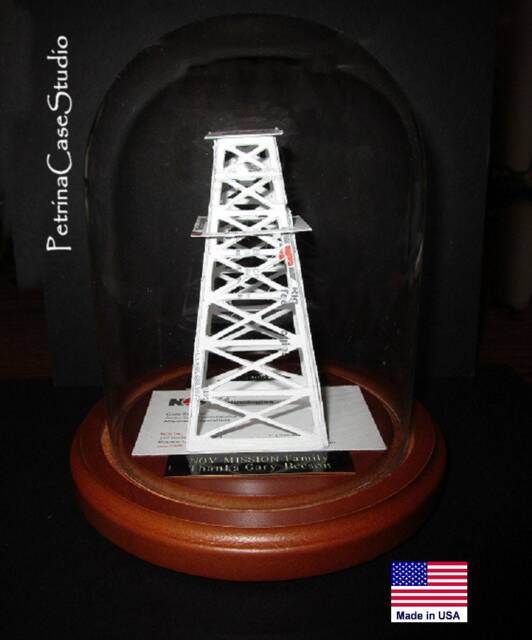Oil Rig Business Card Sculpture Handmade Derrick Tower Gift - image 1