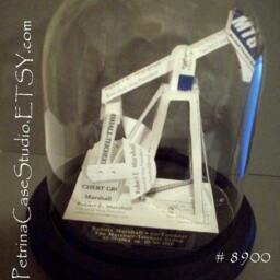 Oil Rig Business Card Sculpture Handmade Derrick Tower Gift - thumbnail 3