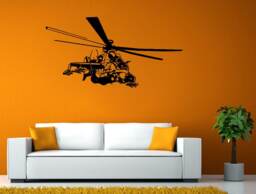 Helicopter Flying Chopper Air Force Military Flight Wall Stickers Decals Vinyl Mural Decor Art L2122 - thumbnail 1