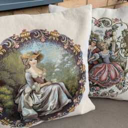 Vintage Tapestry Cushion Cover Elegant Lady Design, 17 - thumbnail 3