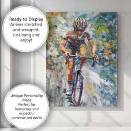 Abstract Cycling Race Peloton Expressionist Sports Painting Canvas Wall Art Print Decor Picture Ready To Hang - thumbnail 3