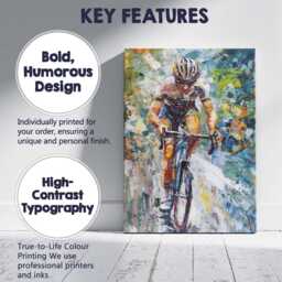 Abstract Cycling Race Peloton Expressionist Sports Painting Canvas Wall Art Print Decor Picture Ready To Hang - thumbnail 2