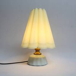Handmade Dark Beige Fabric Ceramic Table Lamp For Home Decor-8# - thumbnail 1