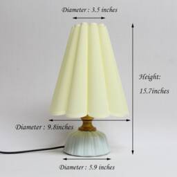 Handmade Dark Beige Fabric Ceramic Table Lamp For Home Decor-8# - thumbnail 2
