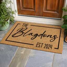 Established 2026 Wedding Gift - The Nelsons Split Monogram Rug Entryway - thumbnail 4