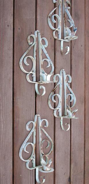 Metal Candle Sconces/4 Rusty Primative Shabby Cottage Chic Upstairsataliceanns - image 1