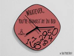 Whatever, You're Namast'ay in Bed/Oval Marsala - Wall Clock - thumbnail 1