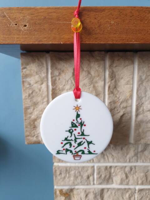 Gymnastics Ceramic Christmas Tree Decoration With Lovely Gymnast Design - image 1