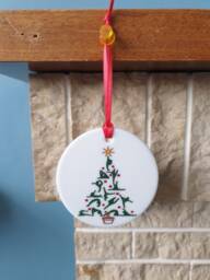 Gymnastics Ceramic Christmas Tree Decoration With Lovely Gymnast Design - thumbnail 1
