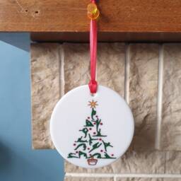 Gymnastics Ceramic Christmas Tree Decoration With Lovely Gymnast Design - thumbnail 3