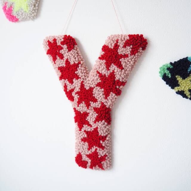 Pink & Red Custom Letter Star Wall Hanging - image 1