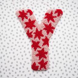Pink & Red Custom Letter Star Wall Hanging - thumbnail 4