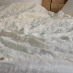 Duvet Cover Set & Pillow With Envelope Closures Antique White Color Stone Washed Seamless Full King Quilt Linen Duvet Cover Full - thumbnail 2
