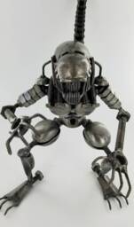 Handmade Recycled Alien Metal Art Statue, Scrap Sculpture Xenomorph Inspired.made From Nuts, Bolts, Bits & Pieces - thumbnail 1