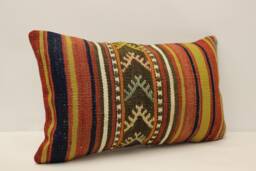 Rug Pillow, Sofa 12x20 in 30x50 cm, Vintage Kilim Pillow, Lumbar Cushion Cover Koef-1392