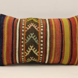Rug Pillow, Sofa 12x20 in 30x50 cm, Vintage Kilim Pillow, Lumbar Cushion Cover Koef-1392 - thumbnail 2