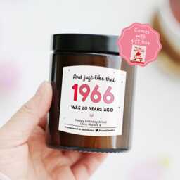 60Th Birthday Gift For Her Friend Mum - Sixty Sixtieth Born in 1966 Personalized Candle Women Sister - thumbnail 1