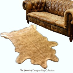 Faux Deer Skin Rug - Plush Shag, Animal Pelt Shape, Handmade Usa - thumbnail 2