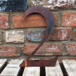 Large Rusty Metal House Number Industrial Wall Shop Display Sign - 12 Inch - thumbnail 3