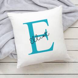 Personalised Initial & Name Cushion - Clustog Blaenlythyren Ac Enw Cymraeg - thumbnail 2