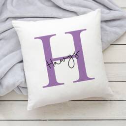 Personalised Initial & Name Cushion - Clustog Blaenlythyren Ac Enw Cymraeg - thumbnail 3