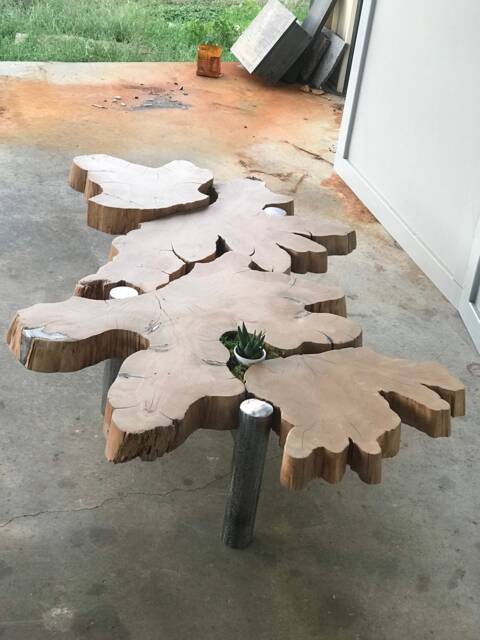 Live Edge & Steel Coffee Table - image 1