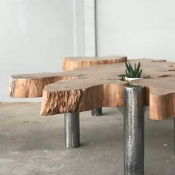Live Edge & Steel Coffee Table - thumbnail 2