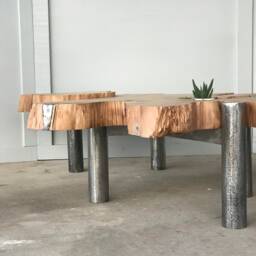 Live Edge & Steel Coffee Table - thumbnail 4