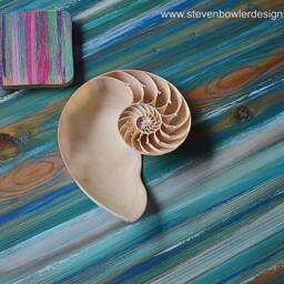 Coastal Coffee Side Table Ocean Colours Beach Inspired Living Supplied With Metal Hair Pin Or Wood Legs/Us Customers Tariff Is Paid - thumbnail 2