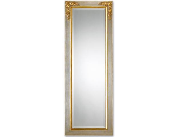 Classic Long Mirror Antique Silver & Gold Leaf - Made in Italy Wall Mirror Full Length Entryway Dressing Item # 7003 - image 1