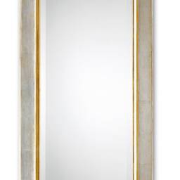 Classic Long Mirror Antique Silver & Gold Leaf - Made in Italy Wall Mirror Full Length Entryway Dressing Item # 7003 - thumbnail 2