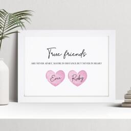 Personalised Watercolour Friendship Print, Custom Friend Gift, Wall Art Keepsake - thumbnail 1