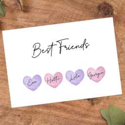 Personalised Watercolour Friendship Print, Custom Friend Gift, Wall Art Keepsake - thumbnail 3