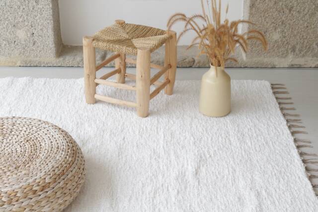 Large White Rug 170x240cm, Area Rug, Living Room Bedroom Bohemian Kids Minimal Decoration, Scandinavian - image 1