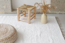 Large White Rug 170x240cm, Area Rug, Living Room Bedroom Bohemian Kids Minimal Decoration, Scandinavian
