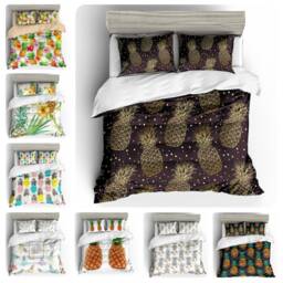 3D Pineapple Duvet Cover Set, Gold Fruit Bedding - thumbnail 2