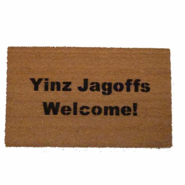 Yinz Jagoffs Welcome Doormat, Funny Pittsburgh Slang Housewarming Gift