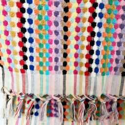 Natural Hand Towel, Rainbow Towel, Colourful Hand Turkish Cotton Loomed, Organic Soft Boho Towel - thumbnail 2