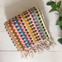 Natural Hand Towel, Rainbow Towel, Colourful Hand Turkish Cotton Loomed, Organic Soft Boho Towel - thumbnail 4