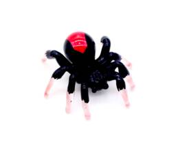 Hand Blown Glass Miniature Tarantula Little Animal Black Red Venom Spider Figurine Tiny Statue Decoration Collectible Small Painted Figure