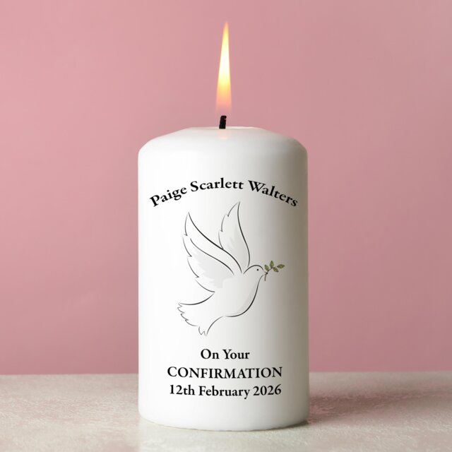 Personalised Confirmation Candle - Gifts Presented in A Organza Bag Size 13 cm X 7cm Approximately - image 1