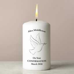 Personalised Confirmation Candle - Gifts Presented in A Organza Bag Size 13 cm X 7cm Approximately - thumbnail 3